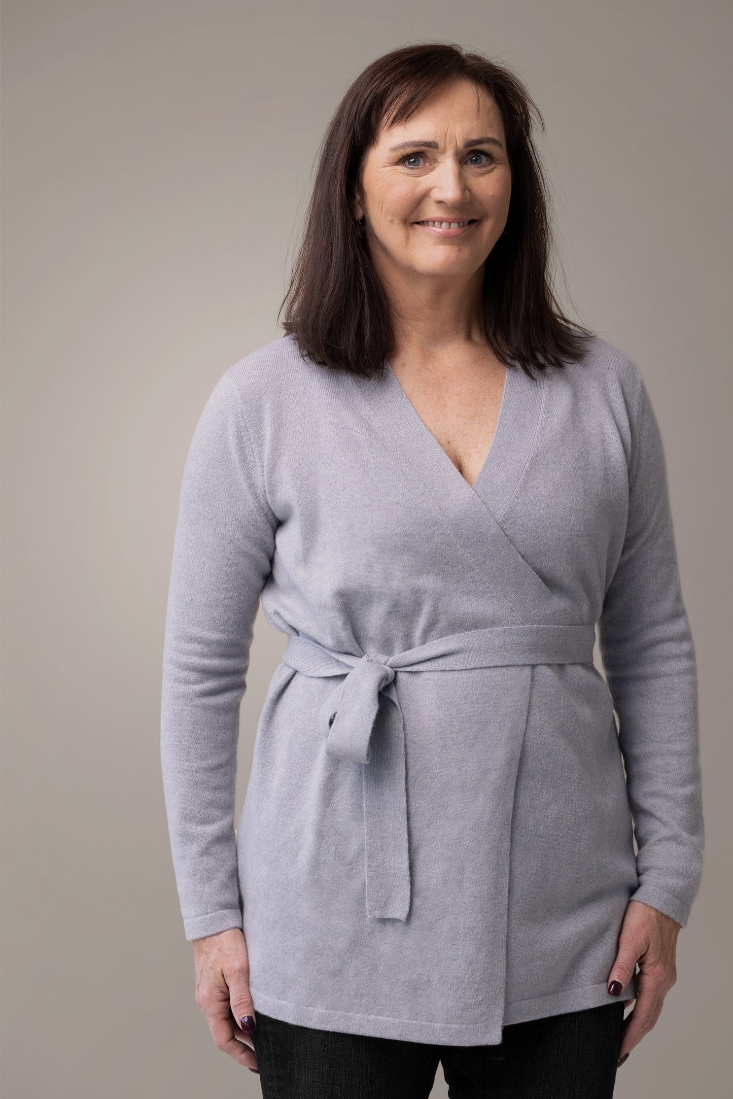 HEIMARÓ Cashmere - Bundin peysa, grá